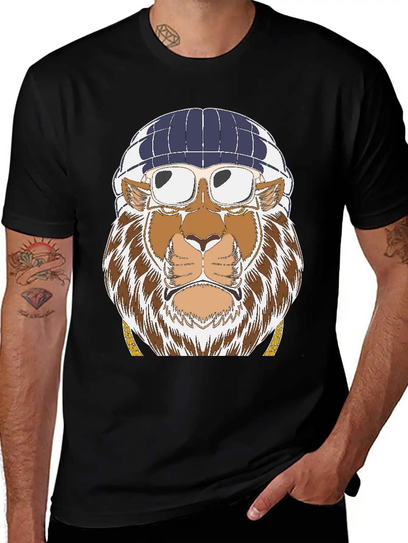 Lion, Cool Lion, Lion Attitude Basic Graphic T-Shirt – Daily Comfort In Soft Cotton