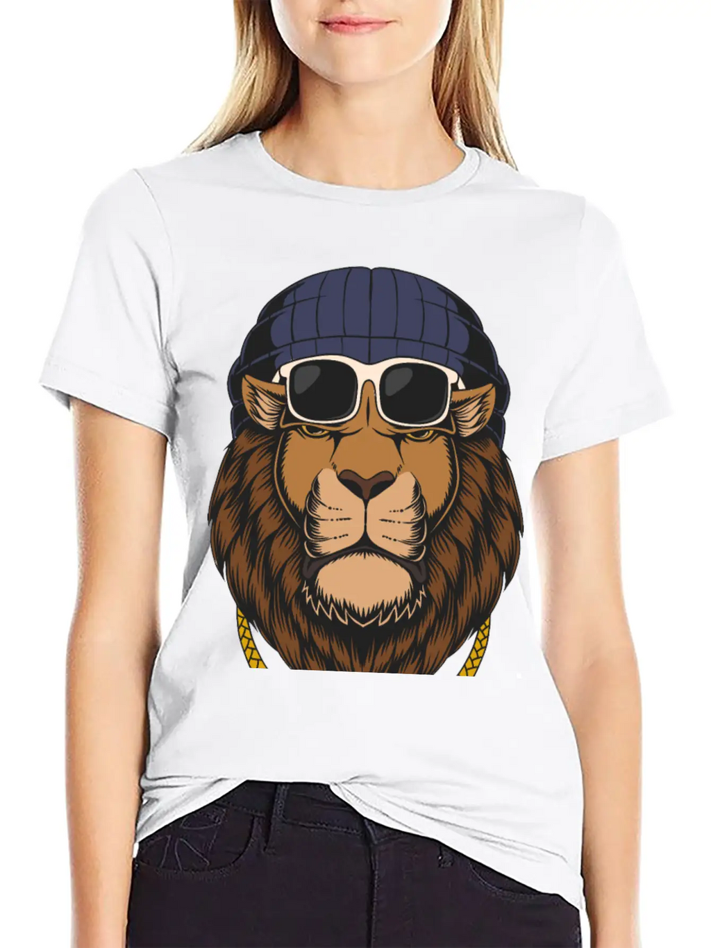 Lion, Cool Lion, Lion Attitude Basic Graphic T-Shirt – Daily Comfort In Soft Cotton