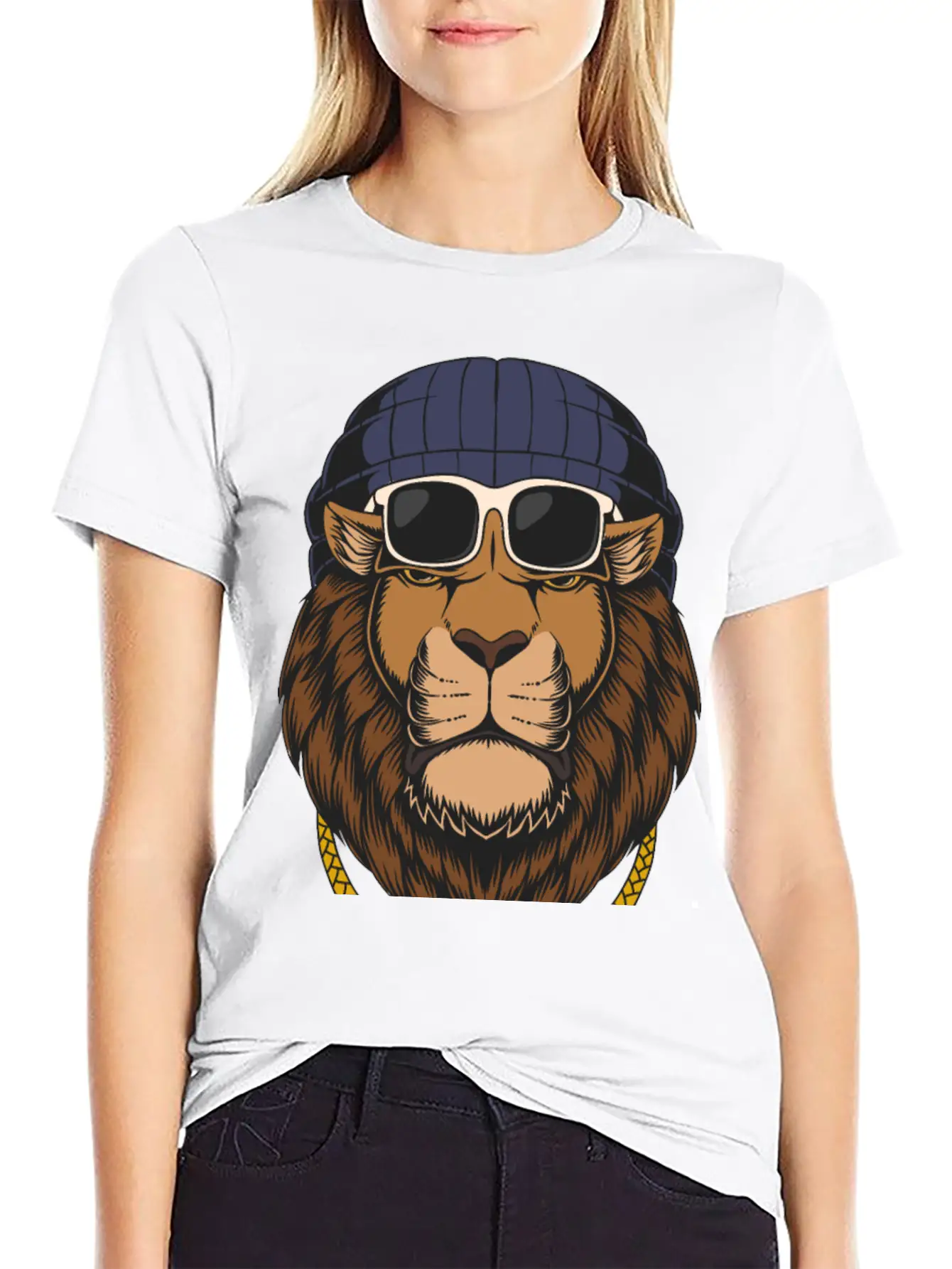 Lion, Cool Lion, Lion Attitude Basic Graphic T-Shirt – Daily Comfort In Soft Cotton