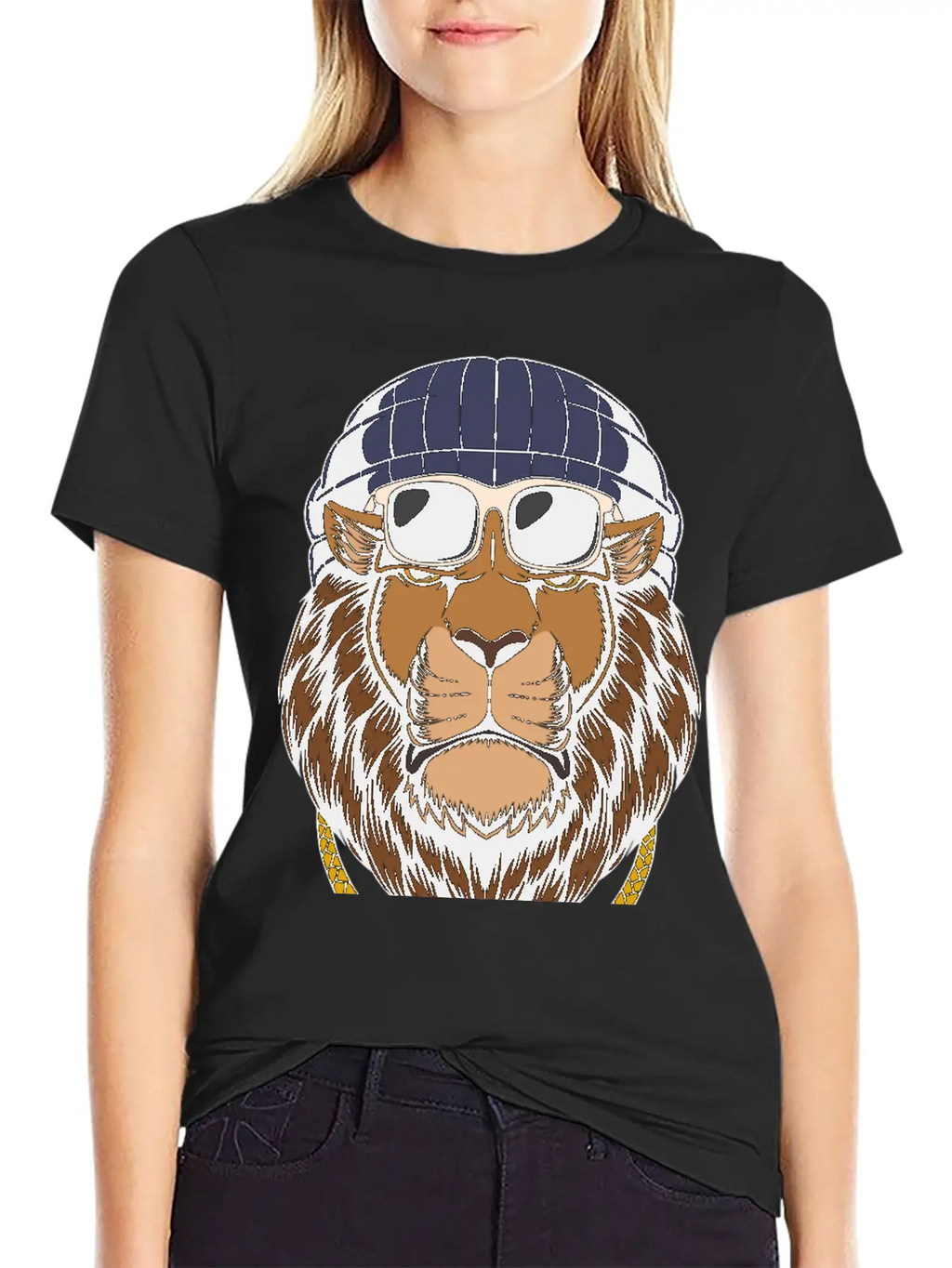 Lion, Cool Lion, Lion Attitude Basic Graphic T-Shirt – Daily Comfort In Soft Cotton