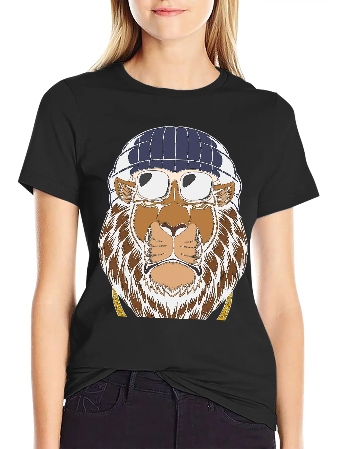 Lion, Cool Lion, Lion Attitude Basic Graphic T-Shirt – Daily Comfort In Soft Cotton