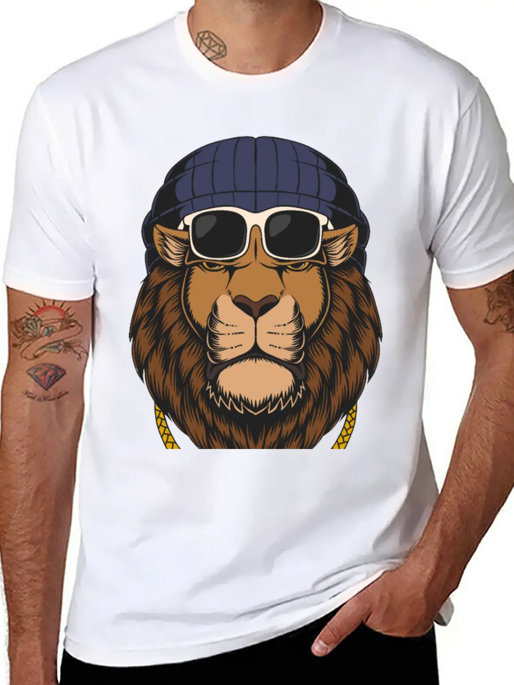 Lion, Cool Lion, Lion Attitude Basic Graphic T-Shirt – Daily Comfort In Soft Cotton