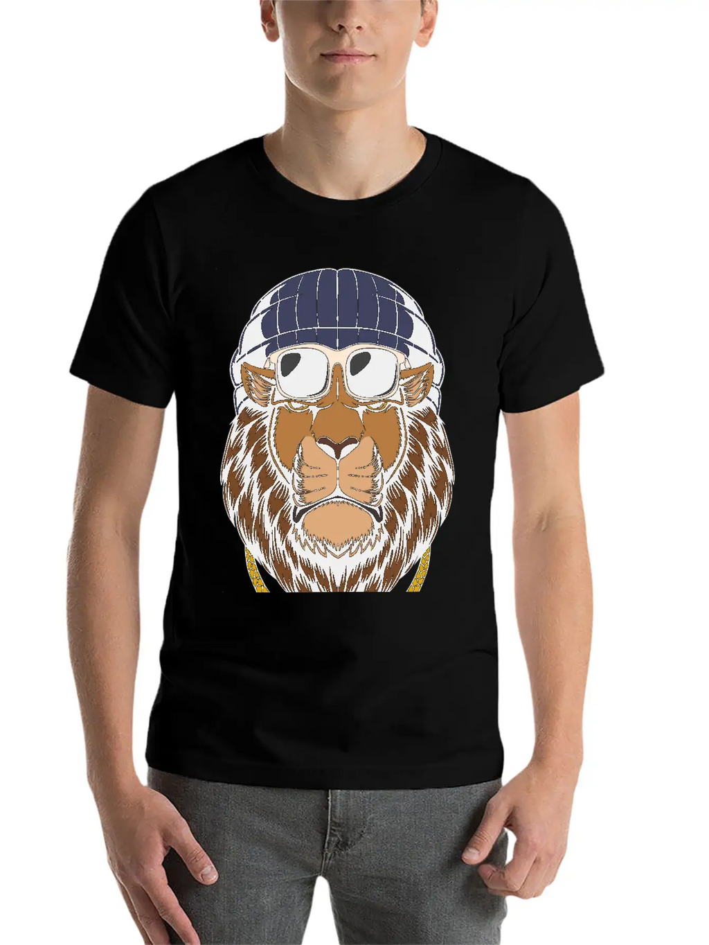 Lion, Cool Lion, Lion Attitude Basic Graphic T-Shirt – Daily Comfort In Soft Cotton