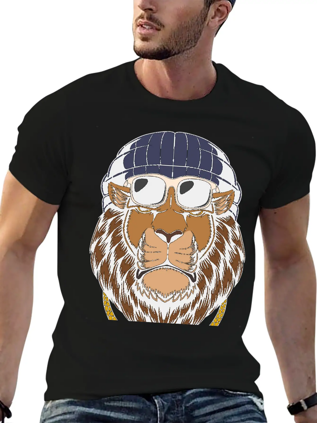 Lion, Cool Lion, Lion Attitude Basic Graphic T-Shirt – Daily Comfort In Soft Cotton
