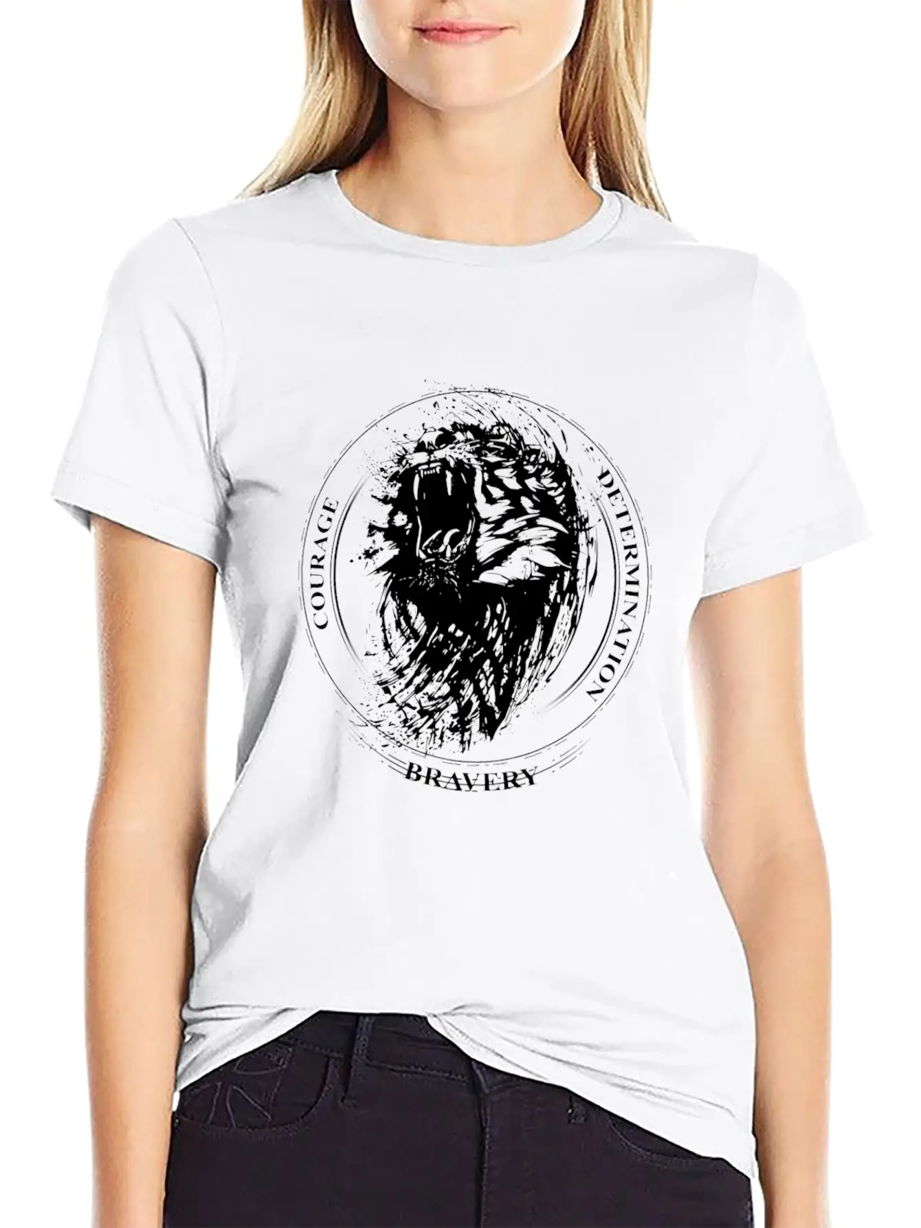 Lion Courage Timeless Short Sleeve Tee – Comfy And Minimalist Design