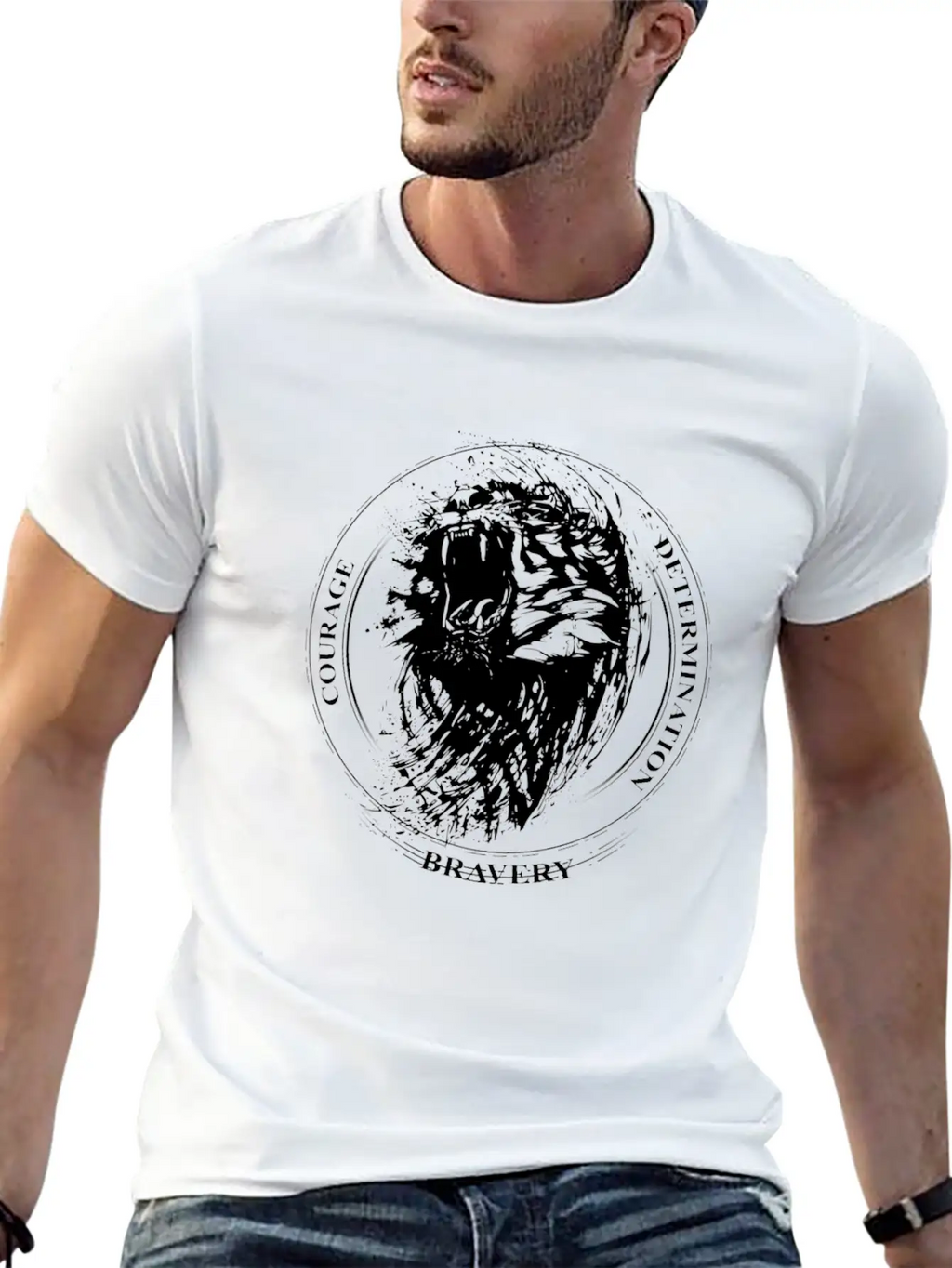 Lion Courage Timeless Short Sleeve Tee – Comfy And Minimalist Design