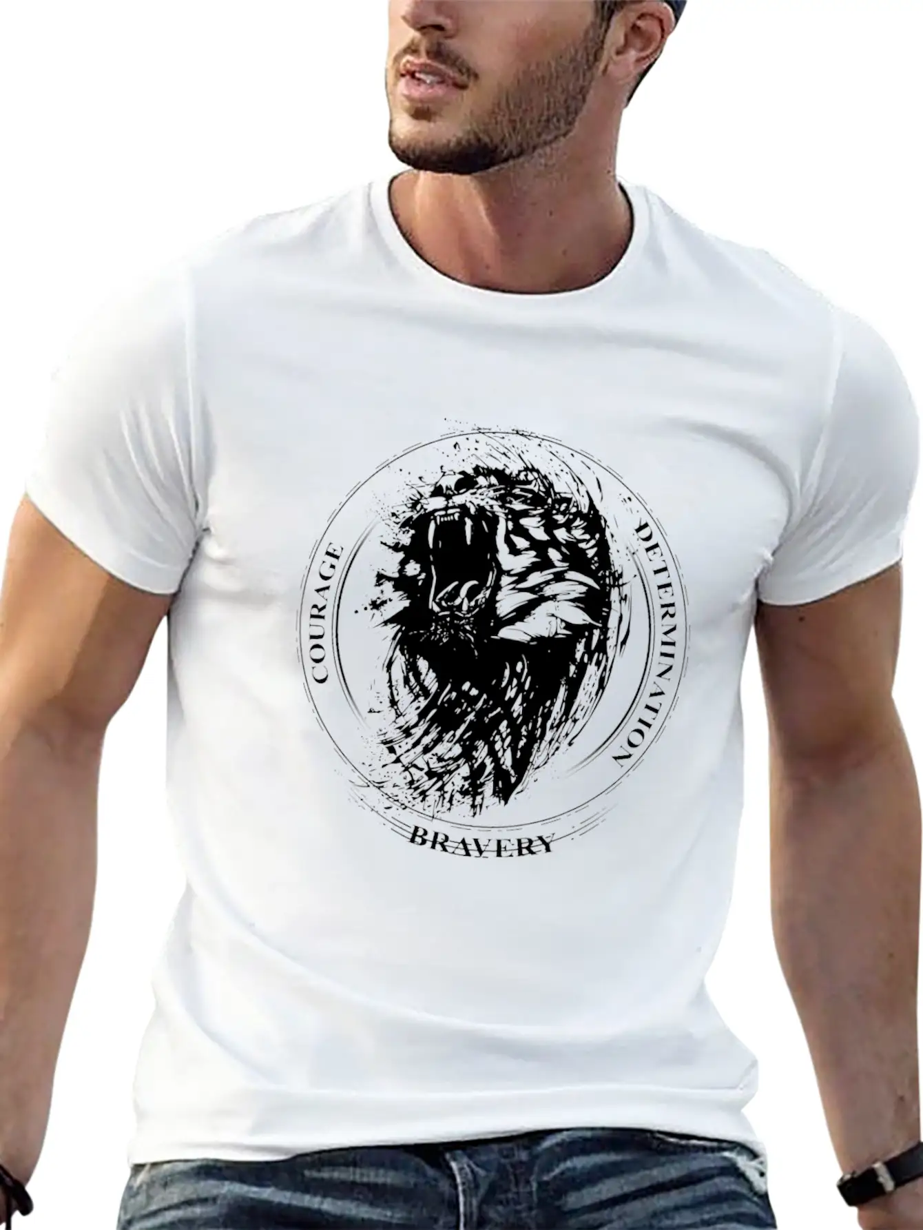 Lion Courage Timeless Short Sleeve Tee – Comfy And Minimalist Design
