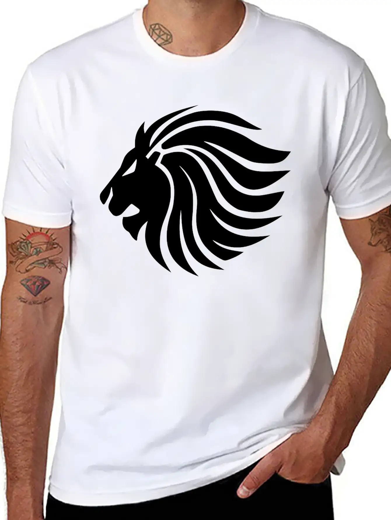 Lion - King Of The Jungle Essential Cotton Tee For Daily Outfits – Unisex Style