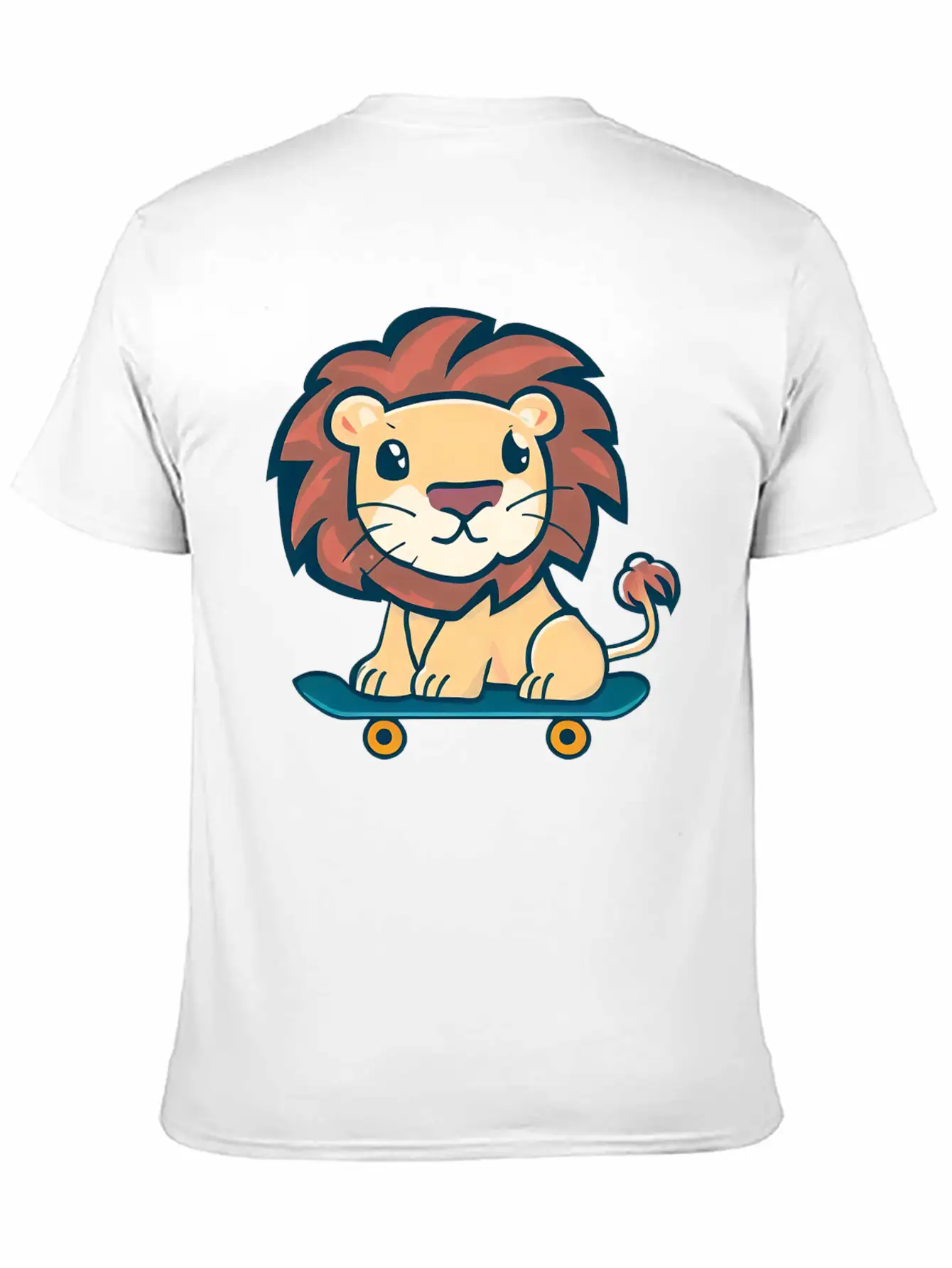Lion On Skateboard Breathable Graphic T-Shirt – Perfect For Casual Days