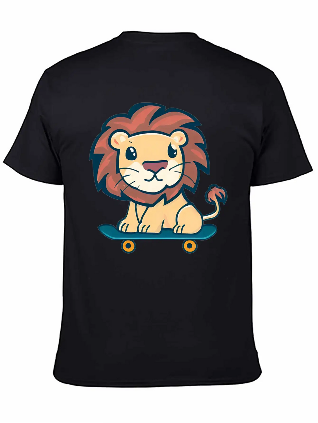 Lion On Skateboard Breathable Graphic T-Shirt – Perfect For Casual Days