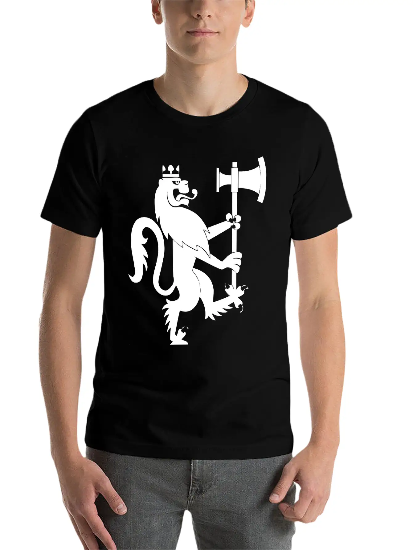 Lion With An Axe Breathable Graphic T-Shirt – Perfect For Casual Days