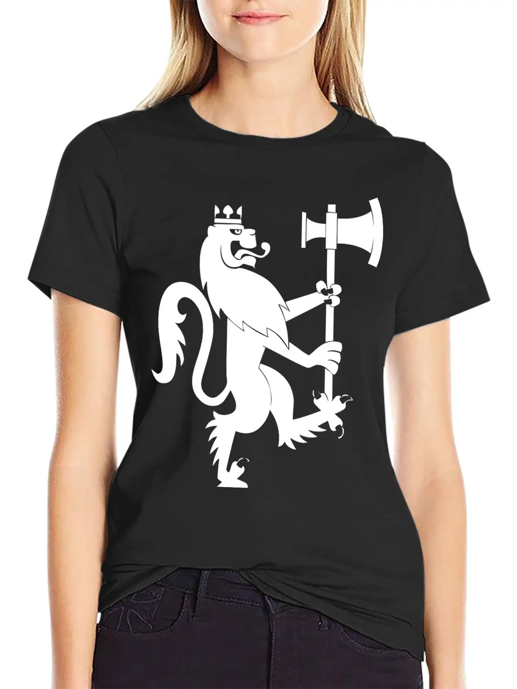 Lion With An Axe Breathable Graphic T-Shirt – Perfect For Casual Days