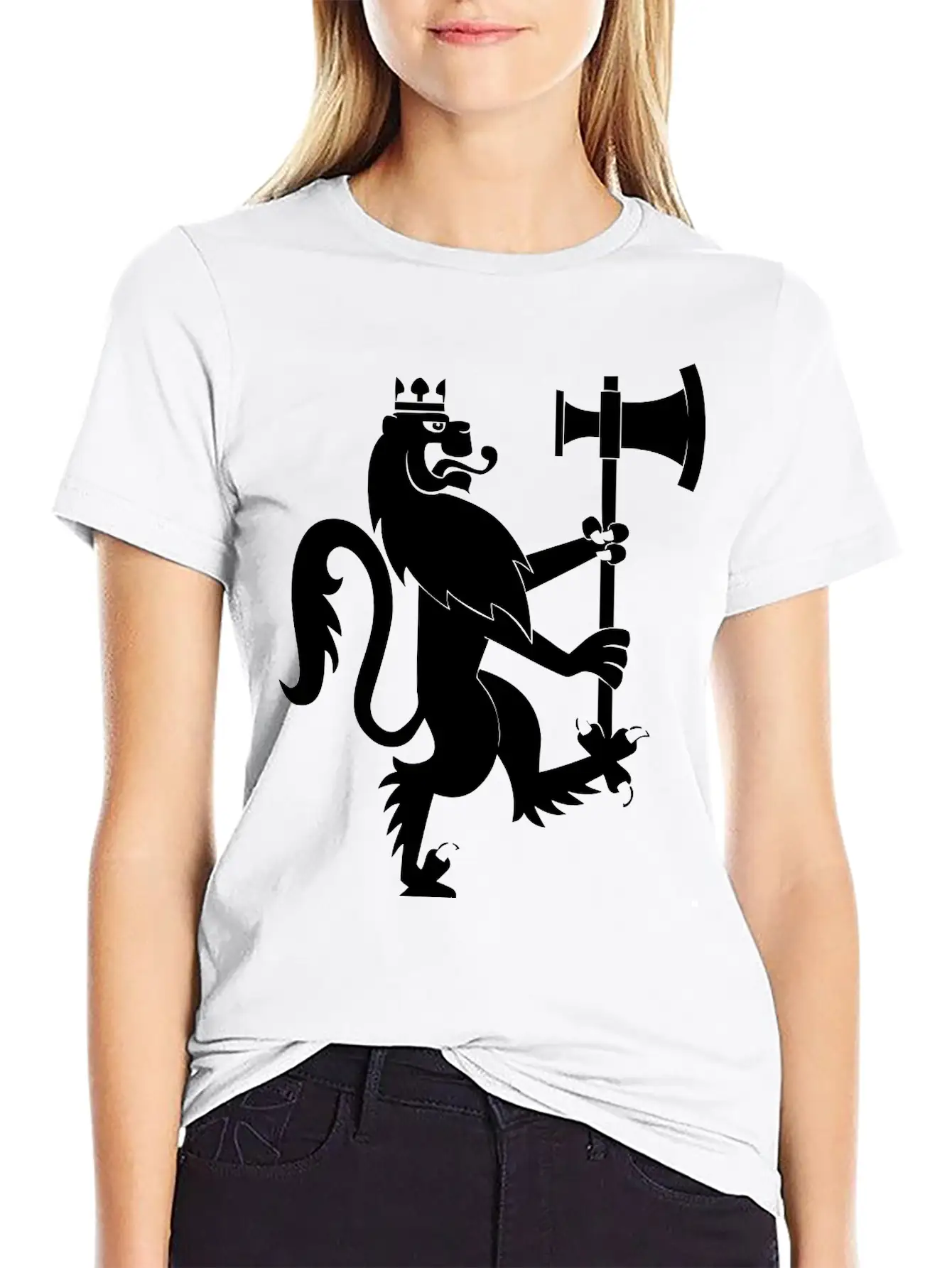 Lion With An Axe Breathable Graphic T-Shirt – Perfect For Casual Days