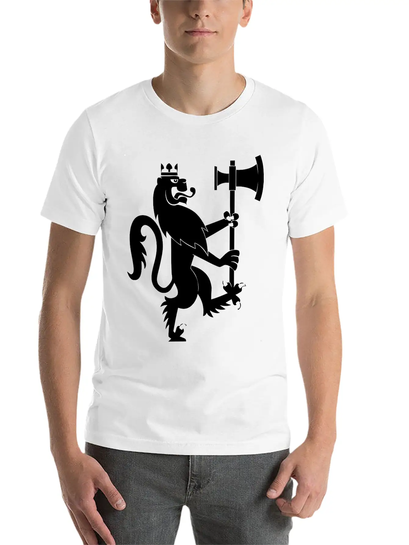 Lion With An Axe Breathable Graphic T-Shirt – Perfect For Casual Days