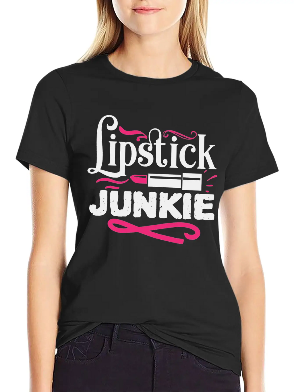 Lipstick Junkie Funny Beauty Makeup Quote Classic Cotton Tee – Unisex Comfort For Any Season