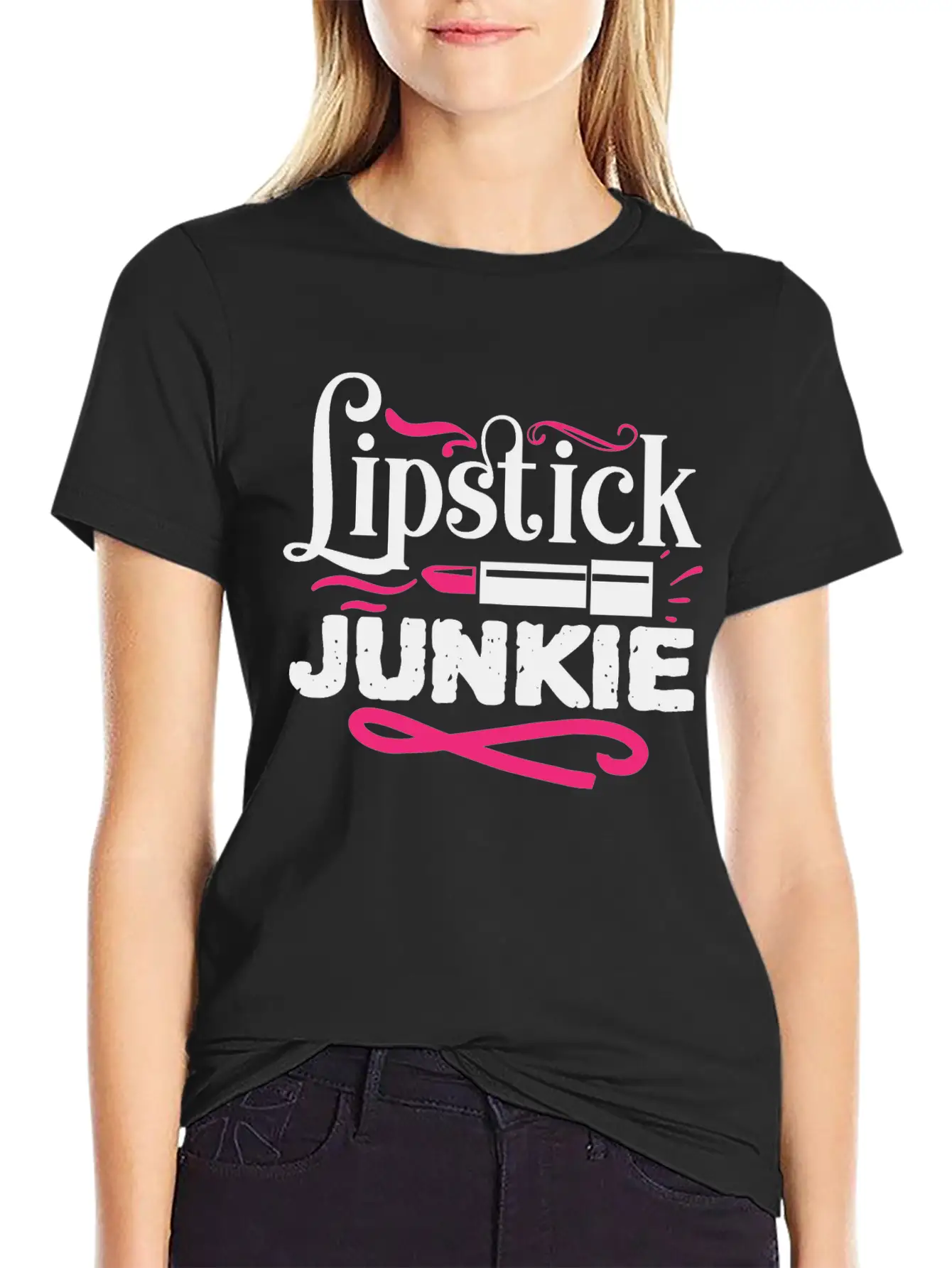 Lipstick Junkie Funny Beauty Makeup Quote Classic Cotton Tee – Unisex Comfort For Any Season
