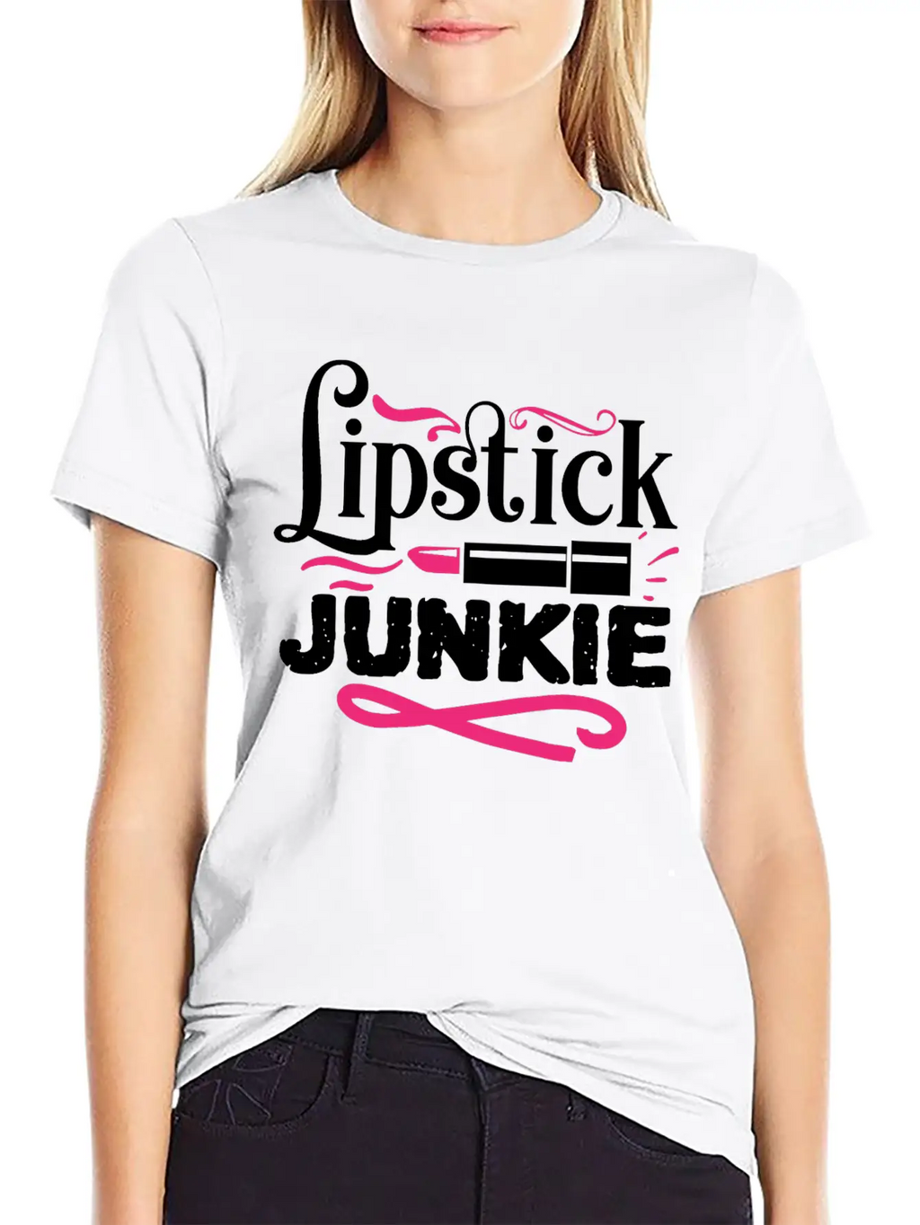 Lipstick Junkie Funny Beauty Makeup Quote Classic Cotton Tee – Unisex Comfort For Any Season
