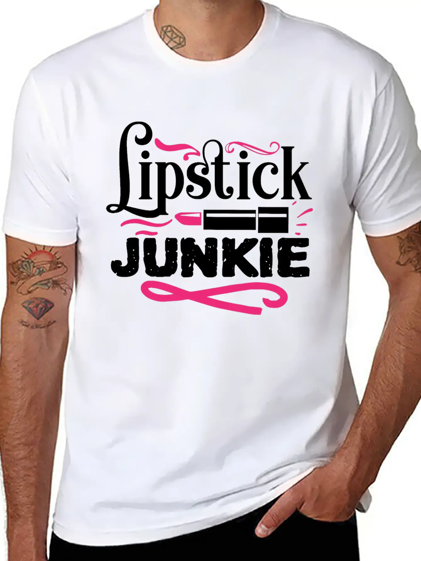 Lipstick Junkie Funny Beauty Makeup Quote Classic Cotton Tee – Unisex Comfort For Any Season