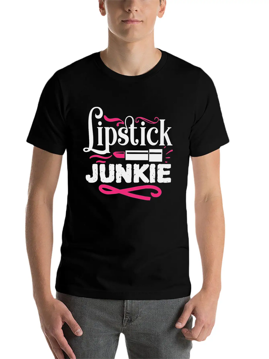 Lipstick Junkie Funny Beauty Makeup Quote Classic Cotton Tee – Unisex Comfort For Any Season