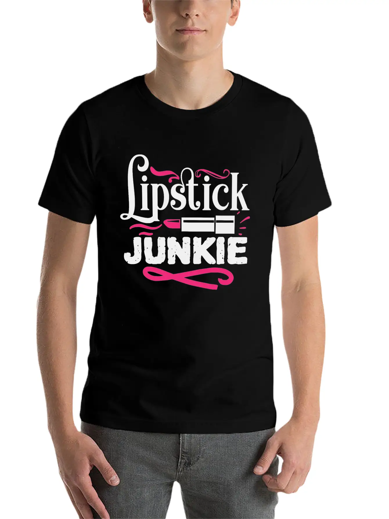 Lipstick Junkie Funny Beauty Makeup Quote Classic Cotton Tee – Unisex Comfort For Any Season
