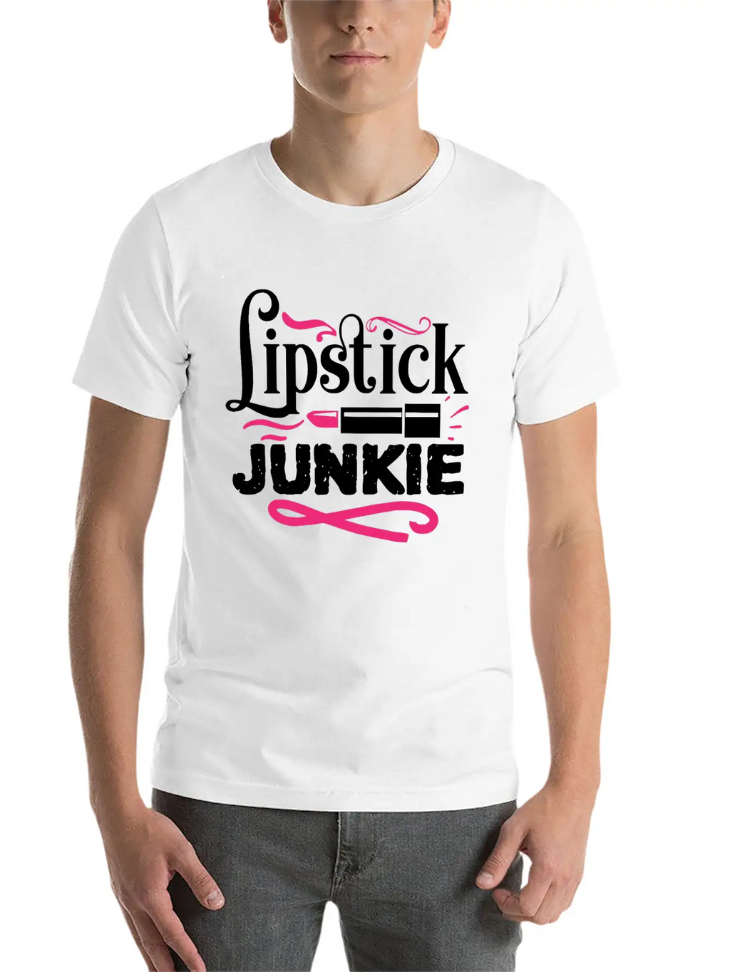 Lipstick Junkie Funny Beauty Makeup Quote Classic Cotton Tee – Unisex Comfort For Any Season