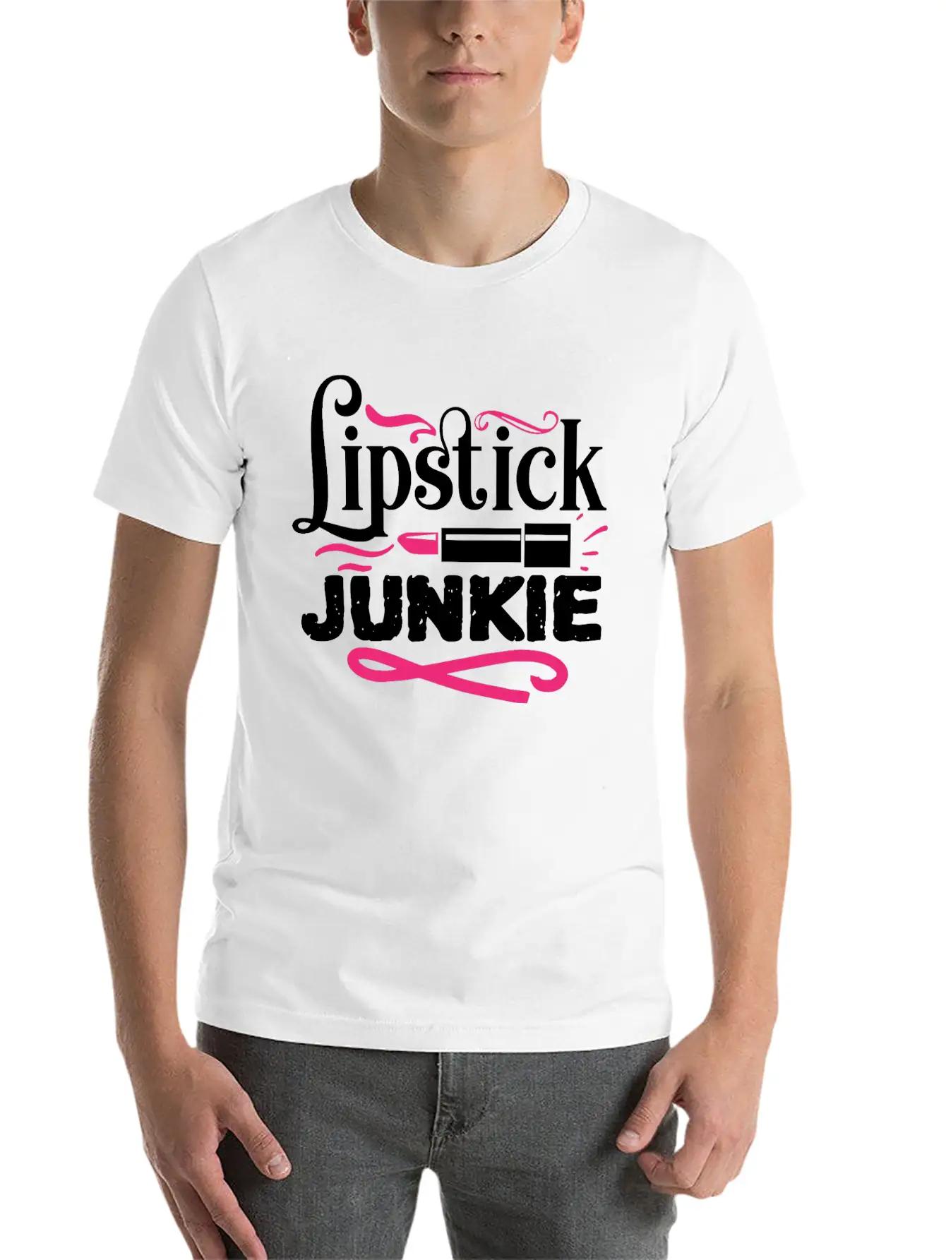 Lipstick Junkie Funny Beauty Makeup Quote Classic Cotton Tee – Unisex Comfort For Any Season