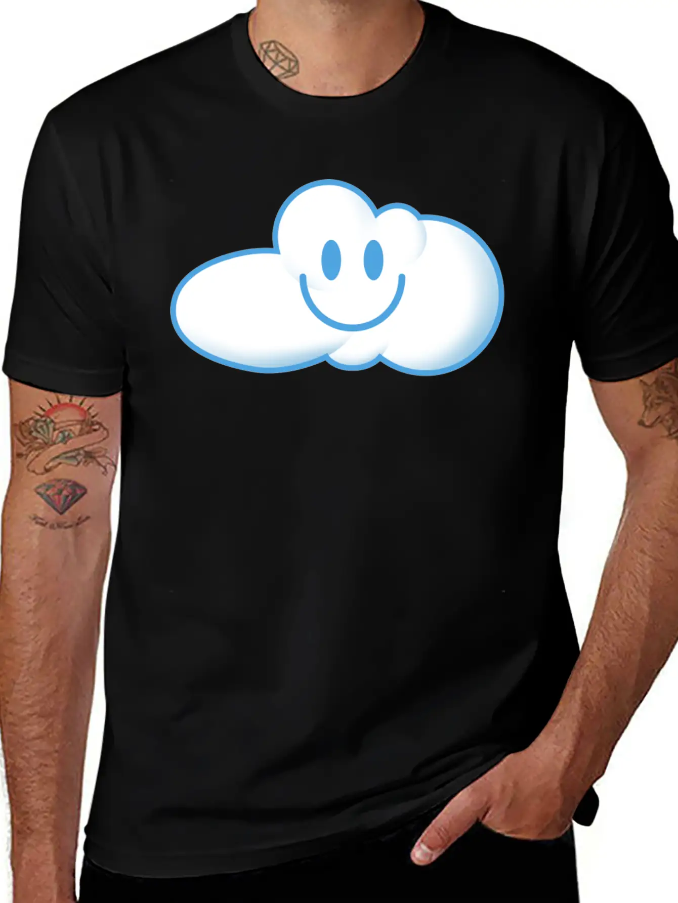 Little Cute Laughing Clouds Essential Cotton Tee For Daily Outfits – Unisex Style