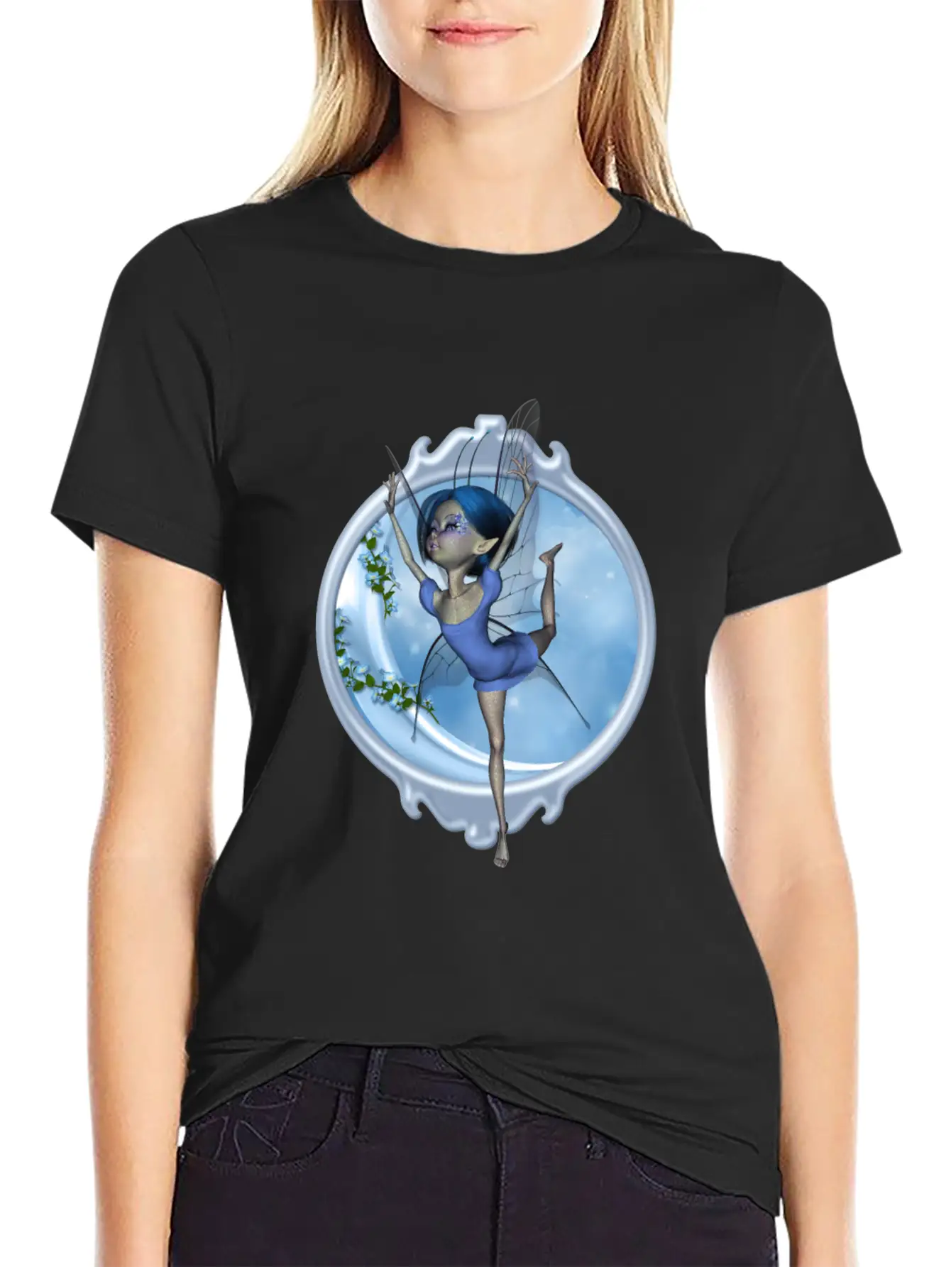 Little Fairy Dancing On The Moon Classic Cotton Tee – Unisex Comfort For Any Season