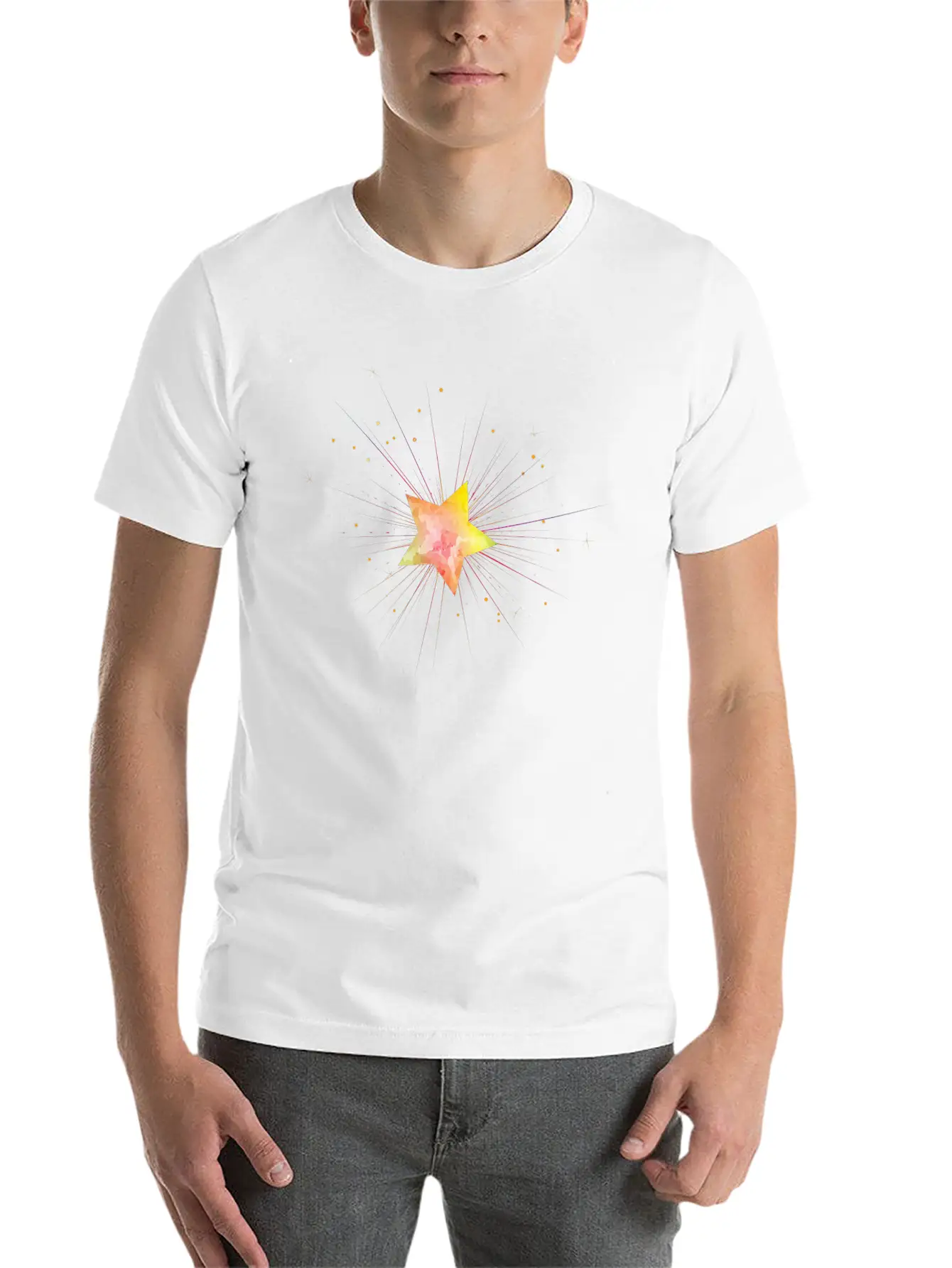 Little Golden Star In The Night Sky Timeless Short Sleeve Tee – Comfy And Minimalist Design