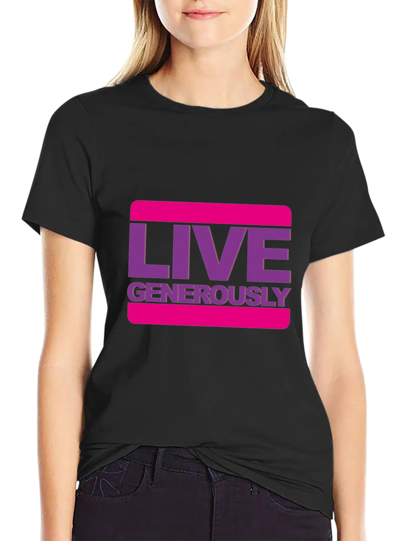 Live Generously For Women Unisex Casual T-Shirt – Clean Design For Daily Comfort