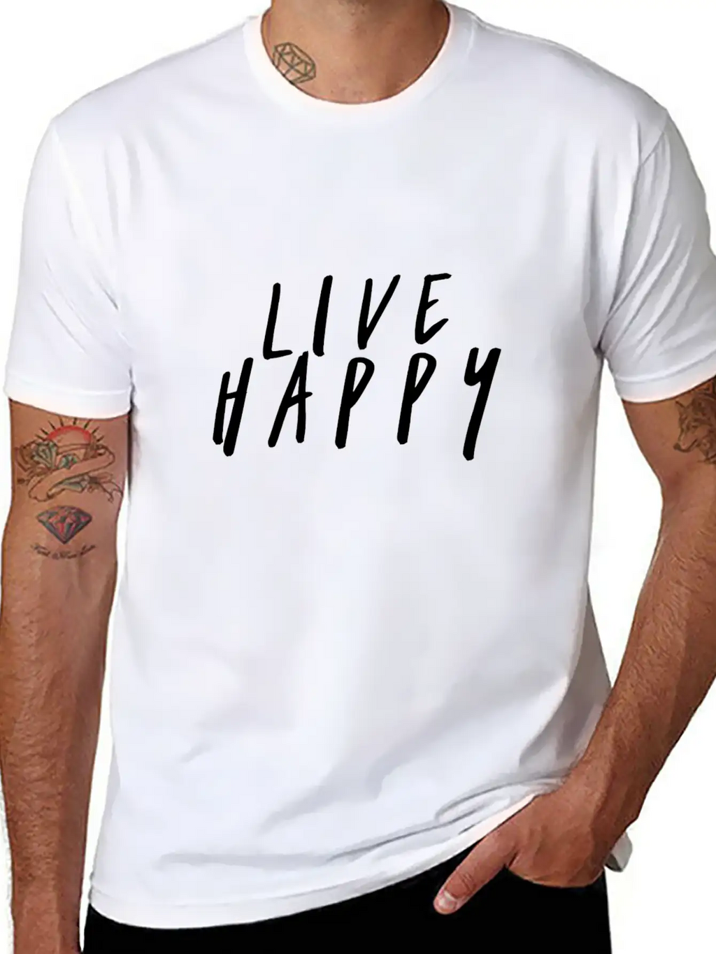 Live Happy Unisex Casual T-Shirt – Clean Design For Daily Comfort