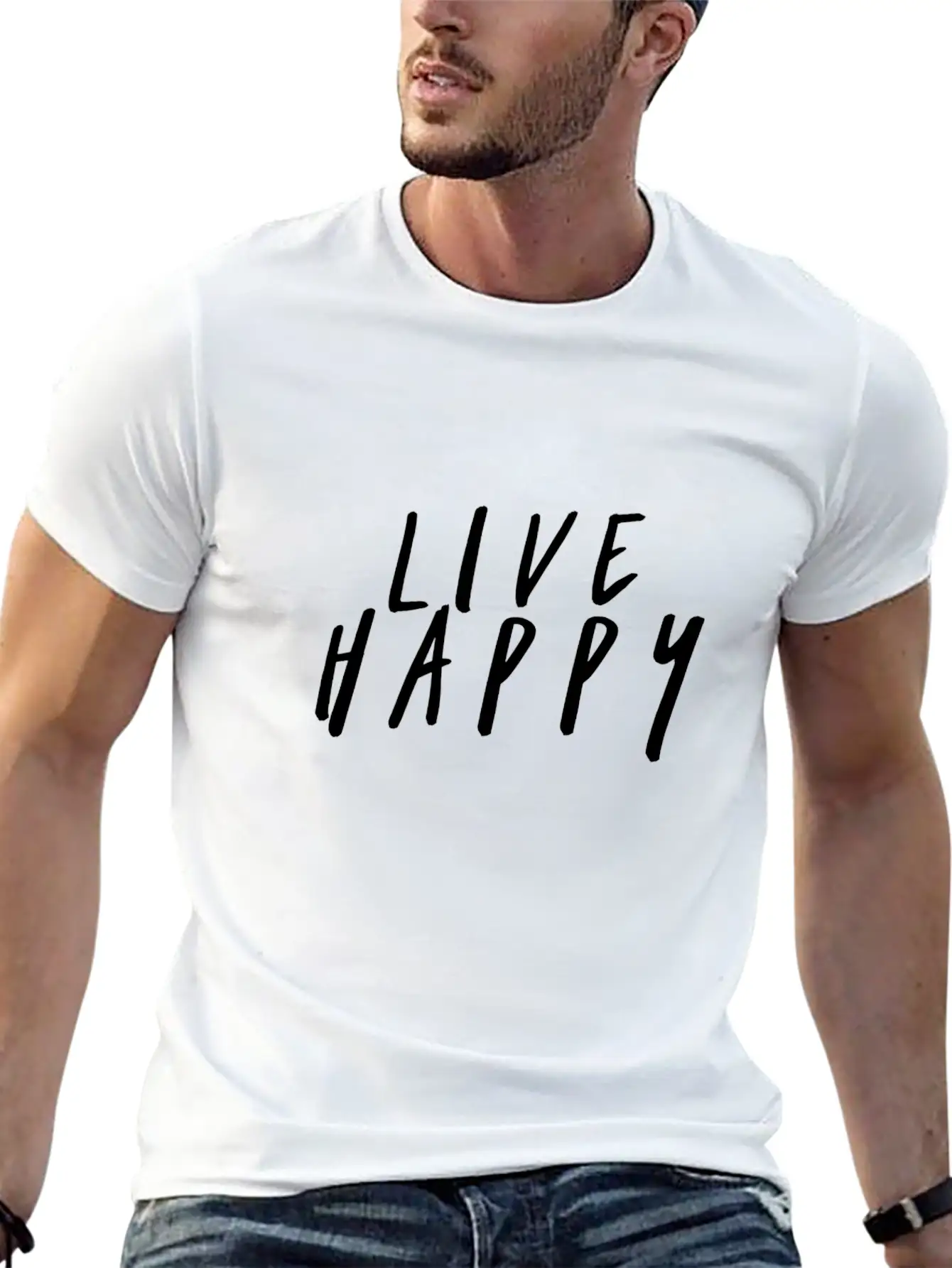 Live Happy Unisex Casual T-Shirt – Clean Design For Daily Comfort