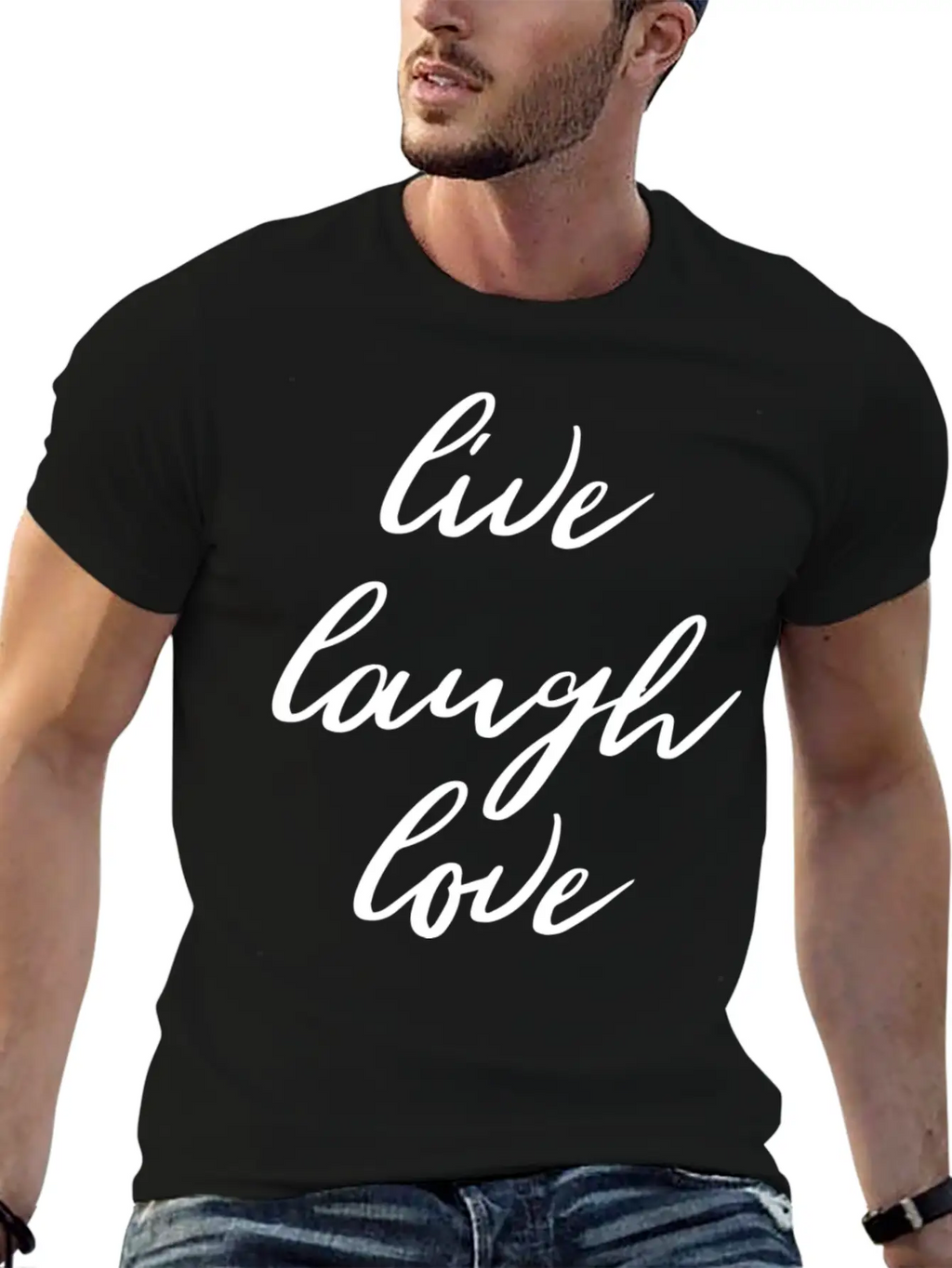 Live Laugh Love Motivation Goals Positivity Breathable Graphic T-Shirt – Perfect For Casual Days