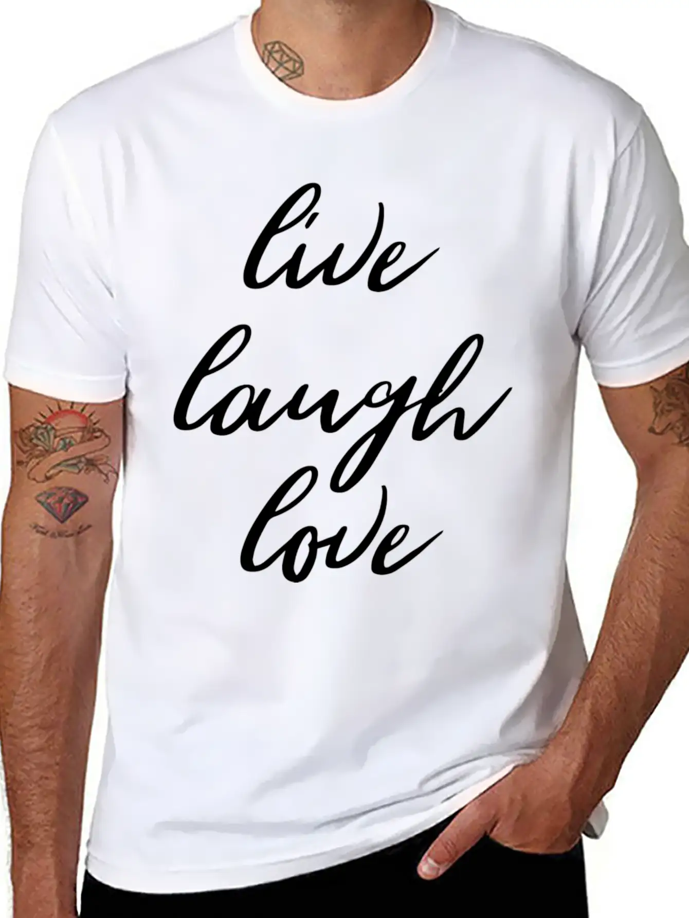 Live Laugh Love Motivation Goals Positivity Breathable Graphic T-Shirt – Perfect For Casual Days