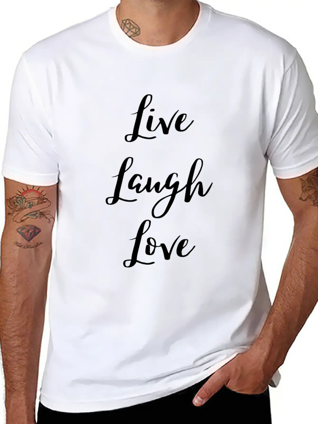 Live Laugh Love Motivational Quote Attitude Slogan Relaxed Everyday Tee – Lightweight And Durable Cotton