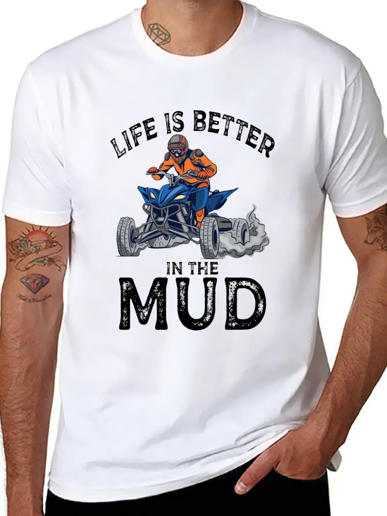 Lives Is Better In The Mud Four Wheeling Quad Classic Cotton Tee – Unisex Comfort For Any Season