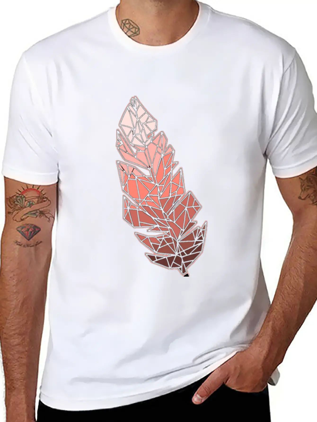 Living Coral Feather Unisex Casual T-Shirt – Clean Design For Daily Comfort