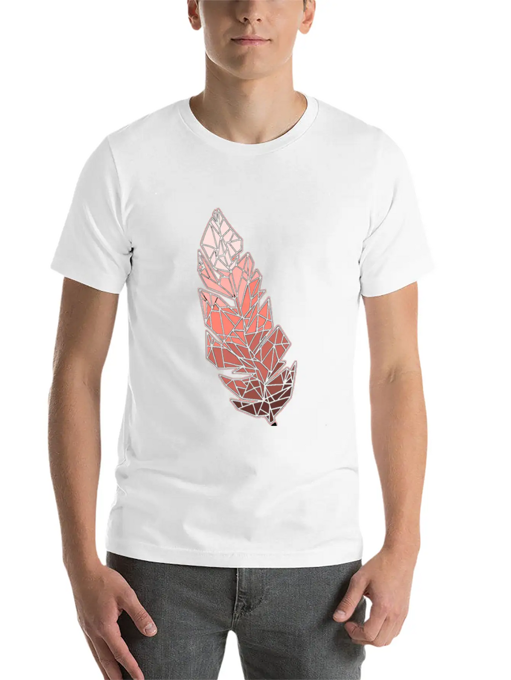 Living Coral Feather Unisex Casual T-Shirt – Clean Design For Daily Comfort