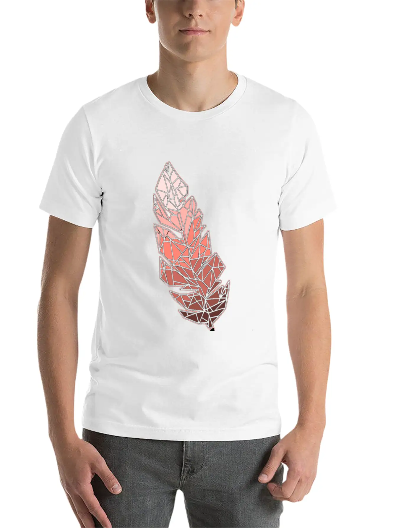 Living Coral Feather Unisex Casual T-Shirt – Clean Design For Daily Comfort