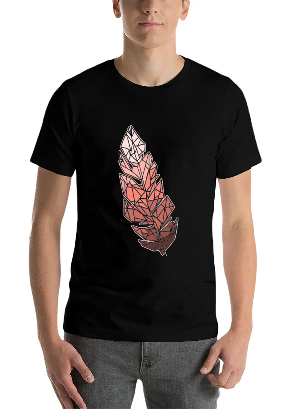 Living Coral Feather Unisex Casual T-Shirt – Clean Design For Daily Comfort