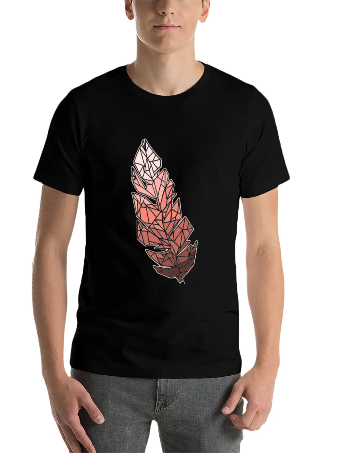Living Coral Feather Unisex Casual T-Shirt – Clean Design For Daily Comfort