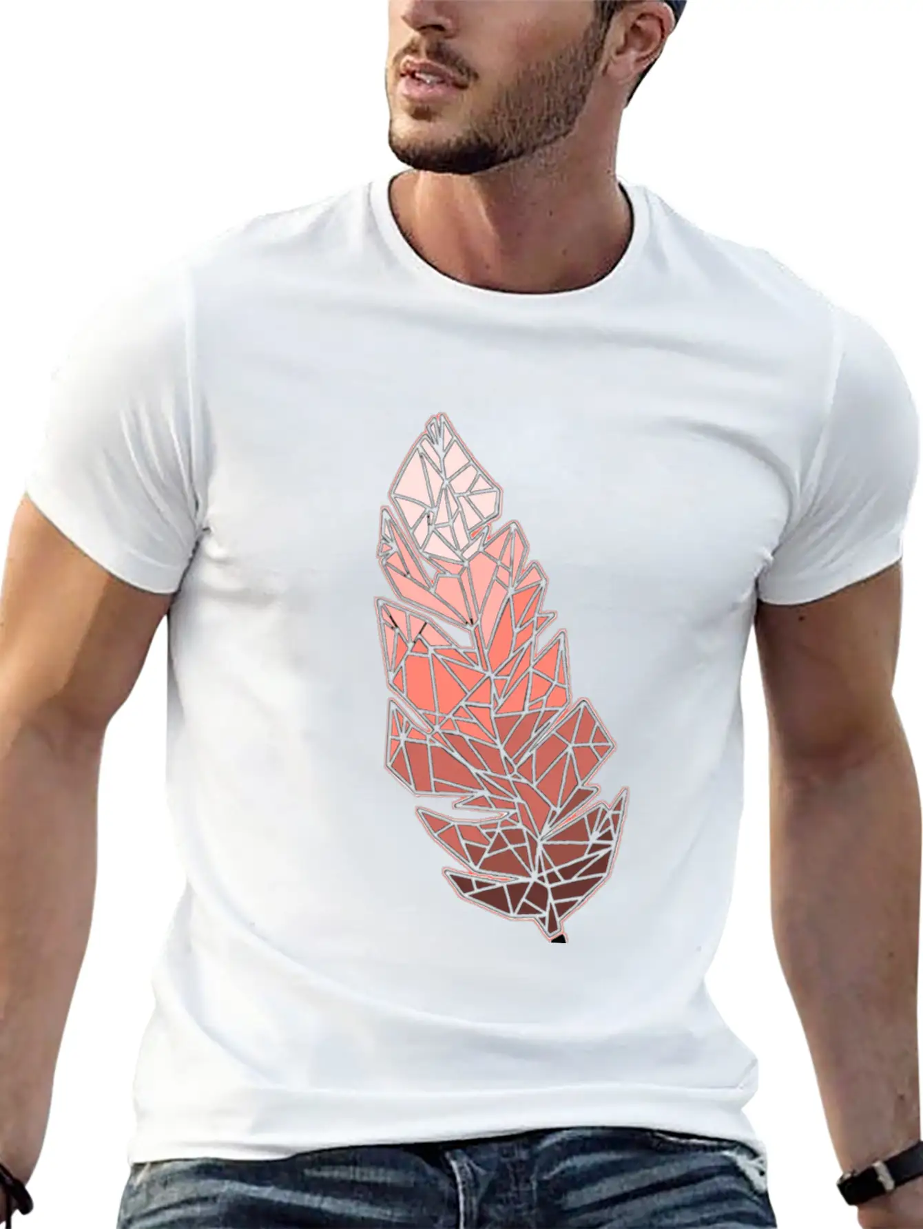 Living Coral Feather Unisex Casual T-Shirt – Clean Design For Daily Comfort