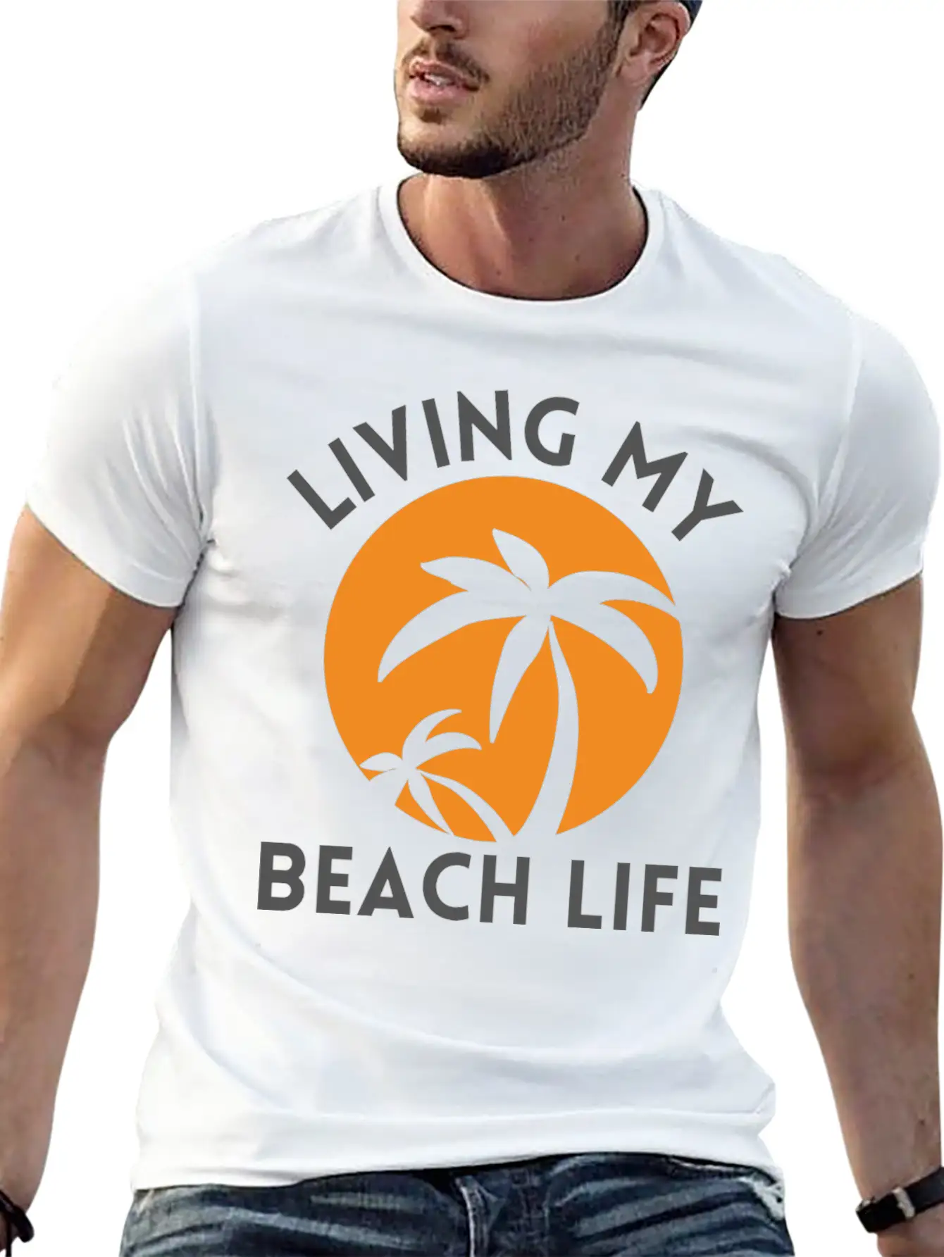 Living My Beach Life - Sunrise Design Timeless Short Sleeve Tee – Comfy And Minimalist Design