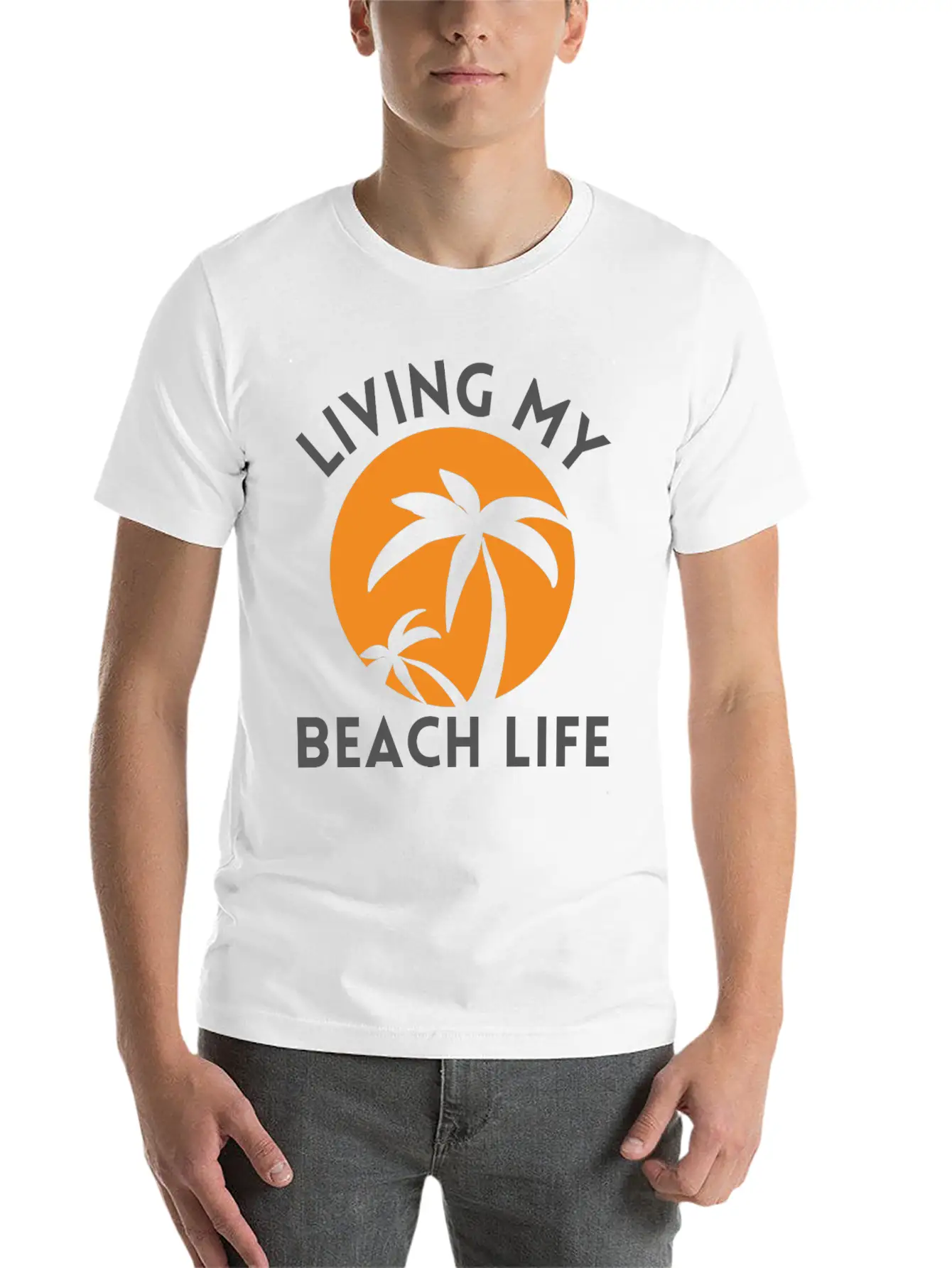 Living My Beach Life - Sunrise Design Timeless Short Sleeve Tee – Comfy And Minimalist Design