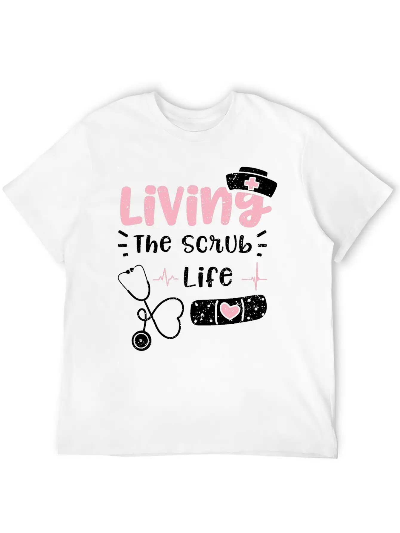 Living The Scrub Life - Nurse Breathable Soft Cotton T-Shirt – Timeless Casual Look