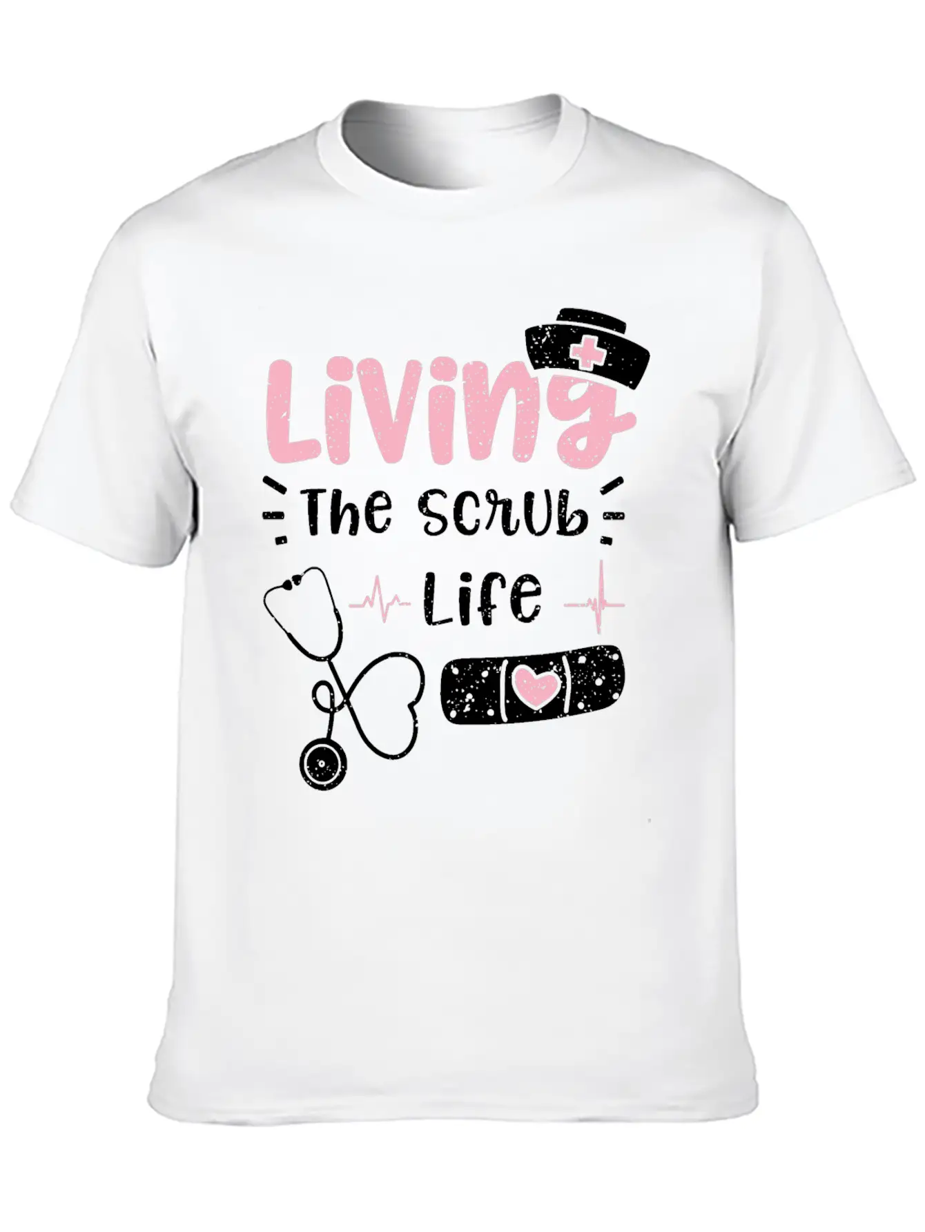 Living The Scrub Life - Nurse Breathable Soft Cotton T-Shirt – Timeless Casual Look