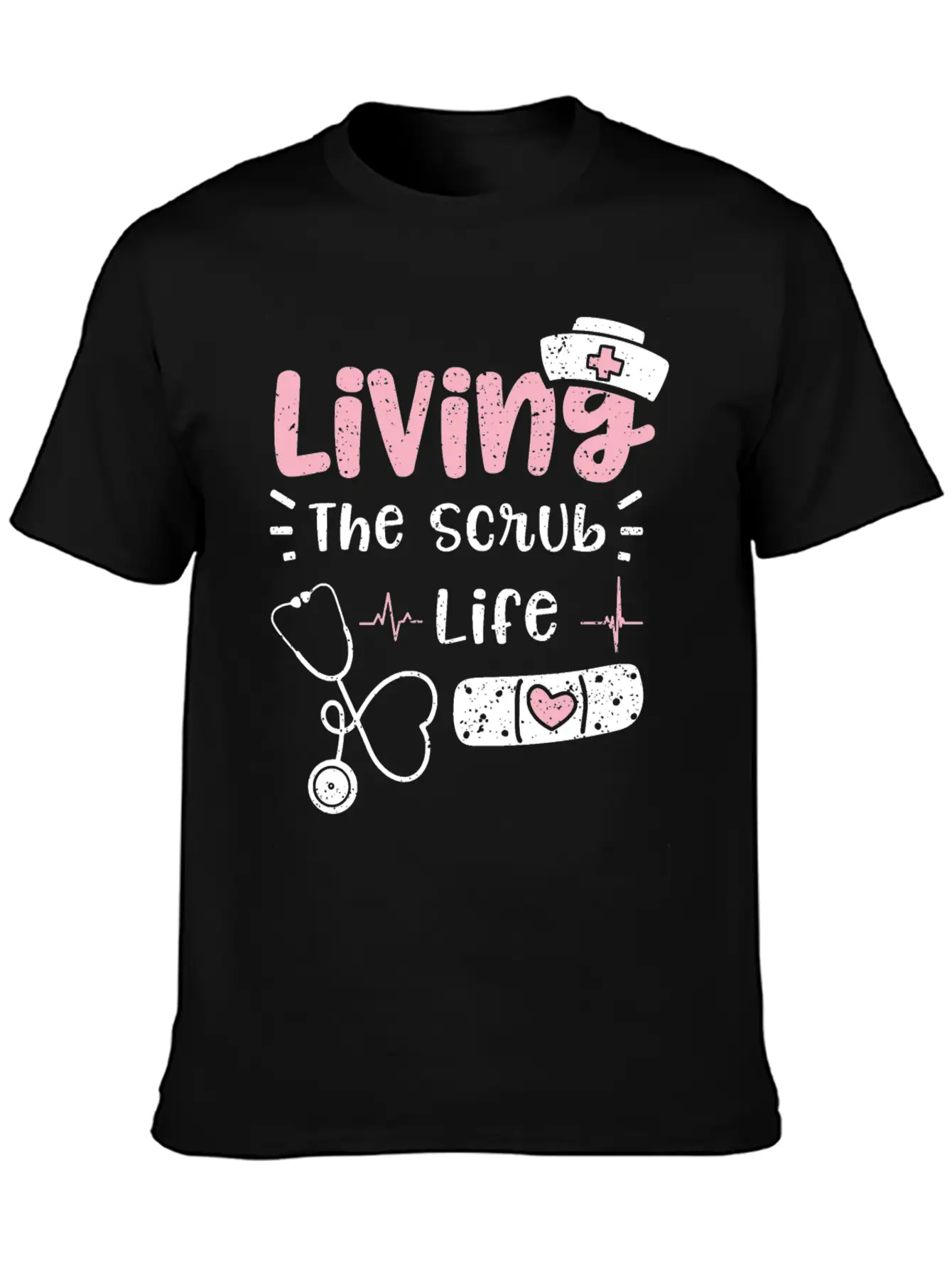 Living The Scrub Life - Nurse Breathable Soft Cotton T-Shirt – Timeless Casual Look