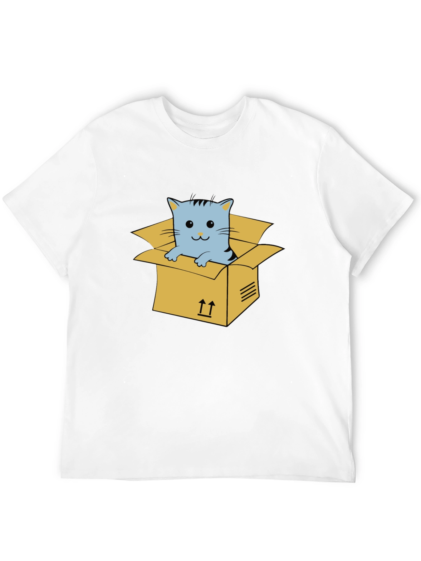 Cat in a Box Graphic Tee - Unisex Black T-Shirt
