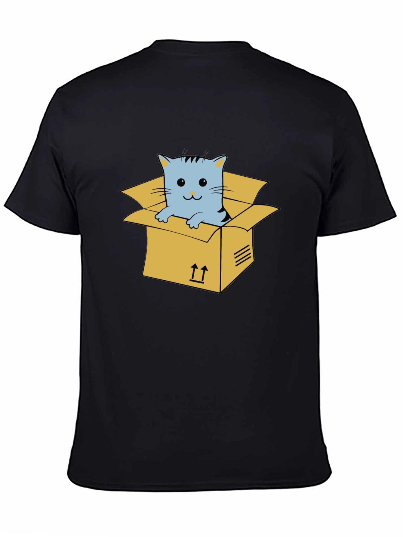 Cat in a Box Graphic Tee - Unisex Black T-Shirt
