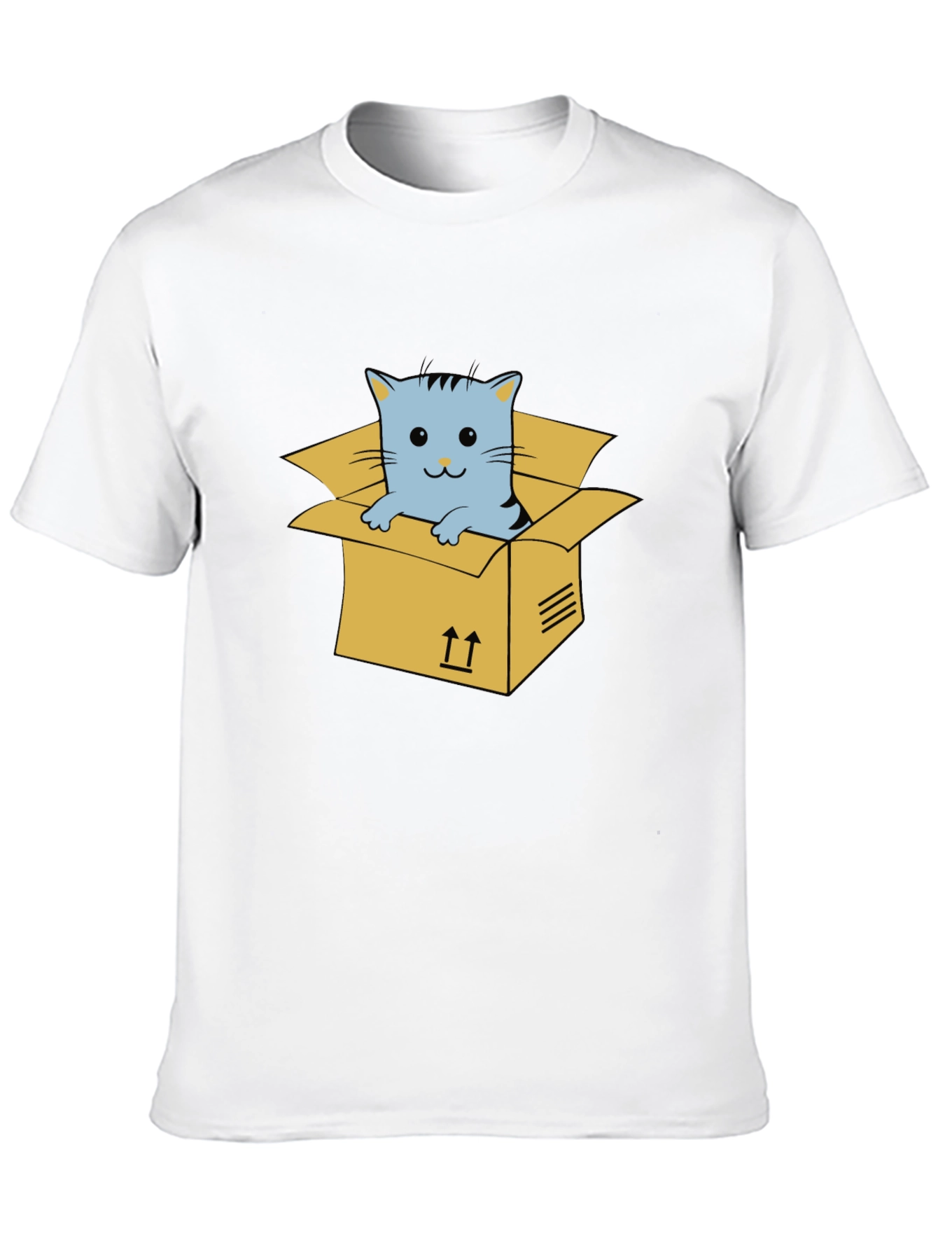Cat in a Box Graphic Tee - Unisex Black T-Shirt